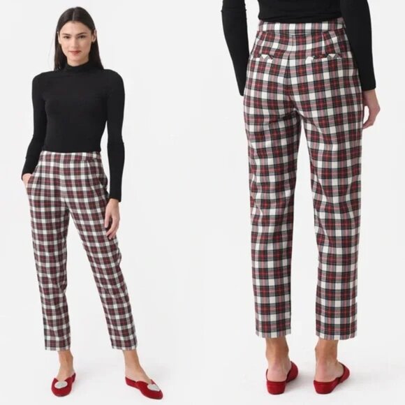 HUNTER BELL Pants - NWT Anthropologie Hunter Bell Women's Melina Pant 100% Virgin Wool Plaid l Size
